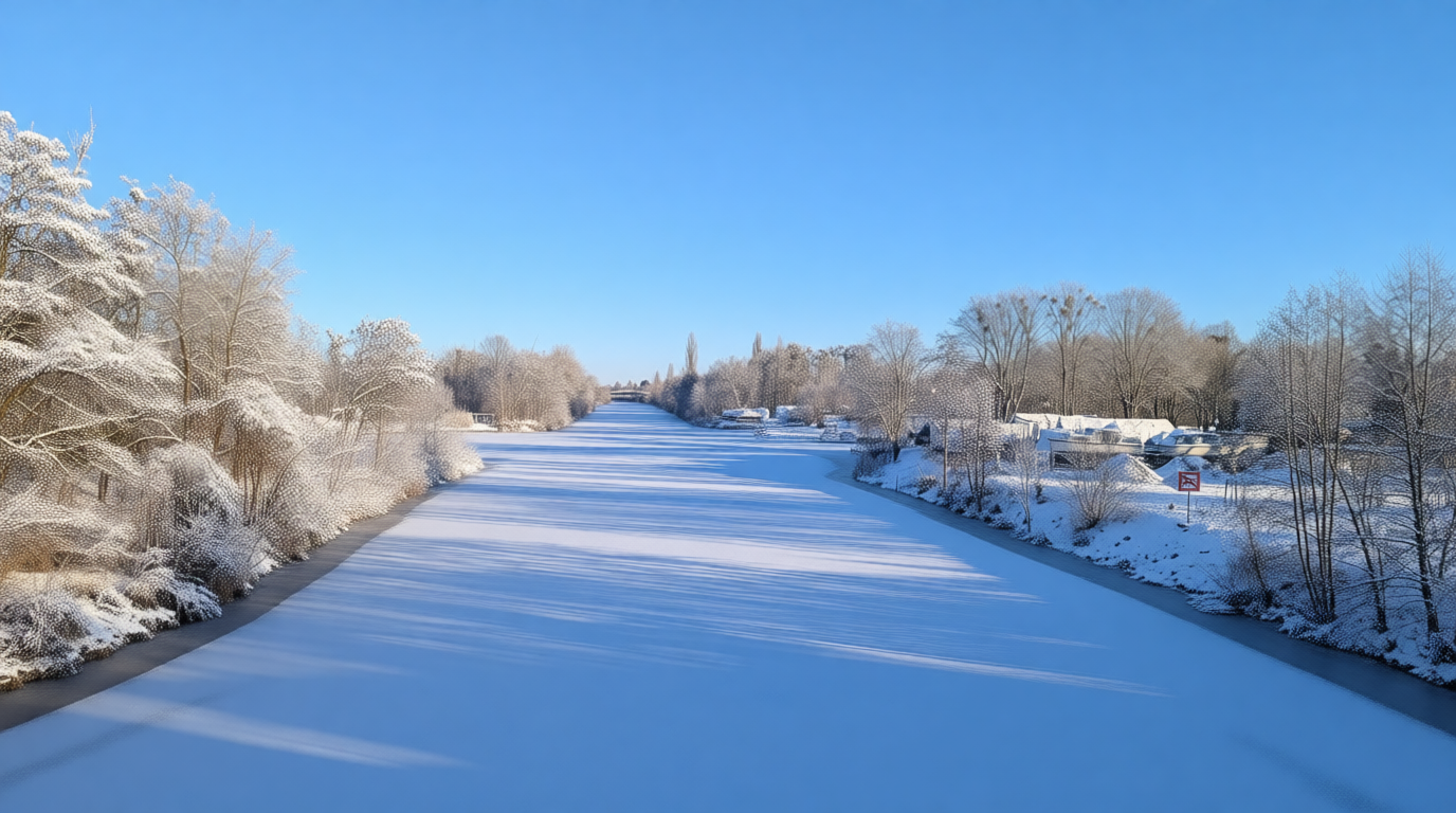 Grüner Kanal mit Booten und Paddlern